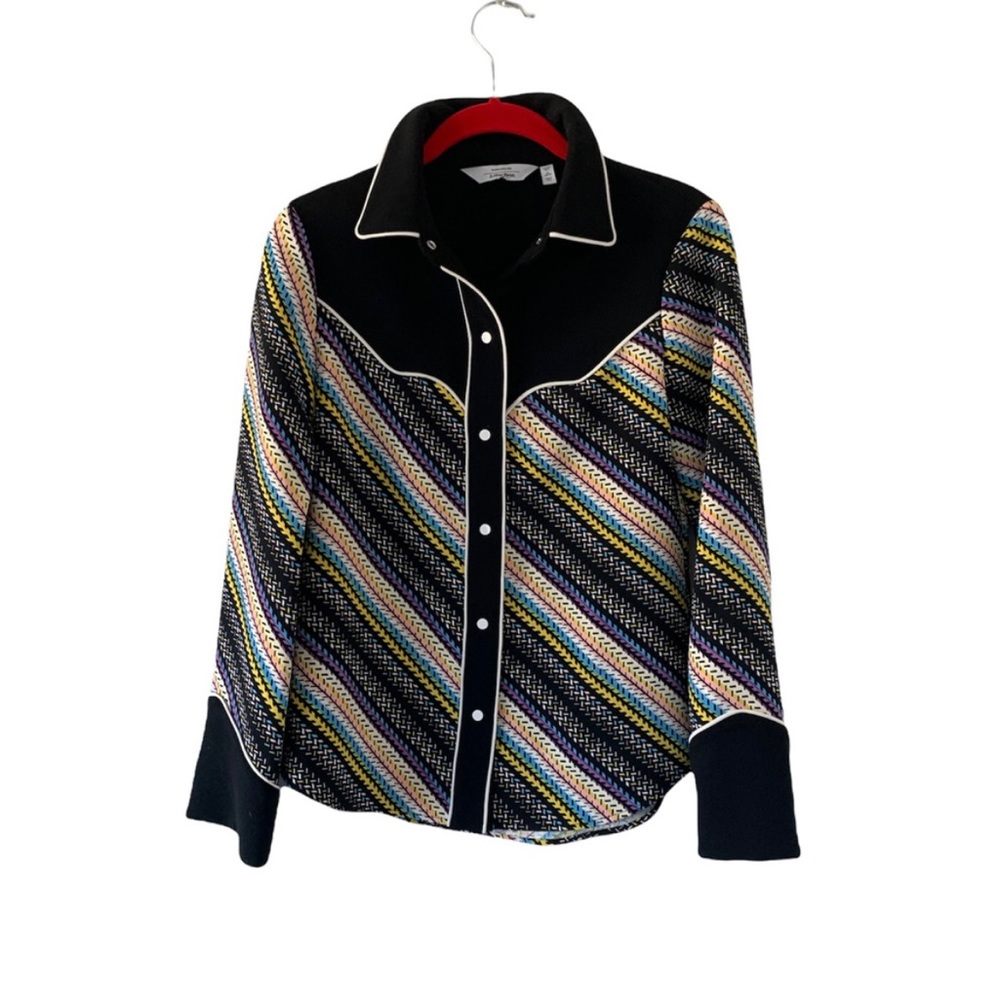 & Other Stories Paris Atelier Snap Button Front Patterned Jacket Size 2